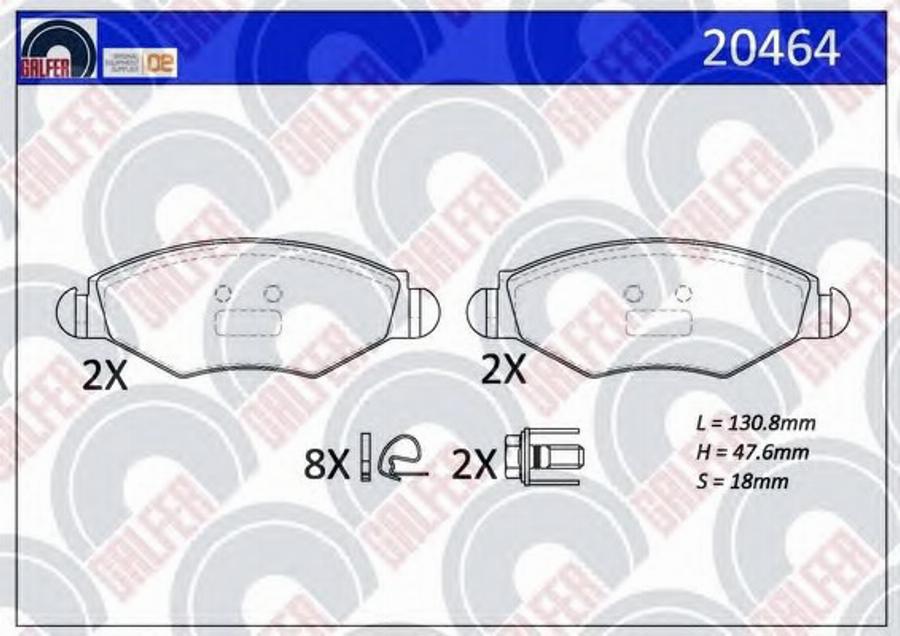 Galfer 20464 - Kit pastiglie freno, Freno a disco autozon.pro