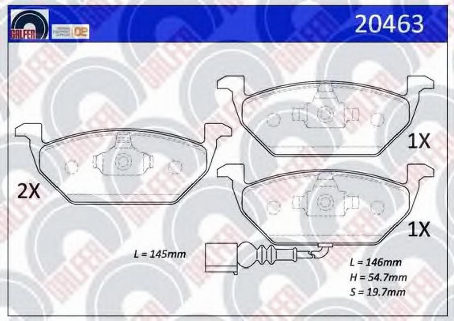 Galfer 20463 - Kit pastiglie freno, Freno a disco autozon.pro