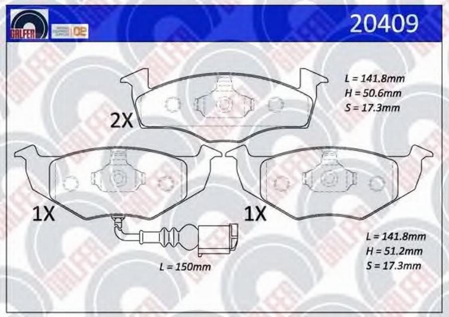 Galfer 20409 - Kit pastiglie freno, Freno a disco autozon.pro