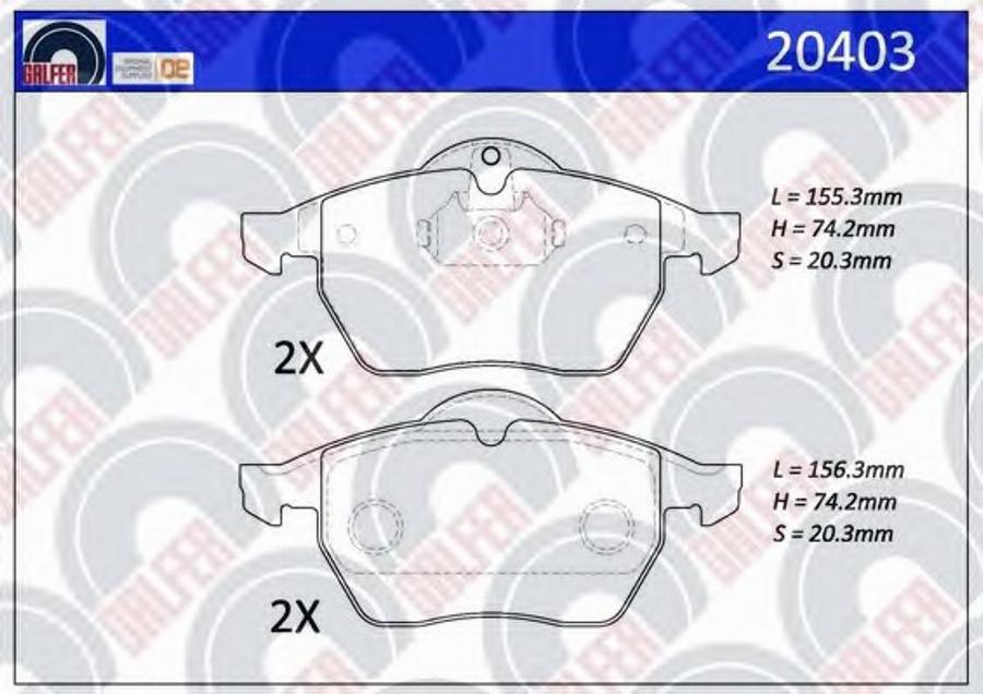 Galfer 20403 - Kit pastiglie freno, Freno a disco autozon.pro