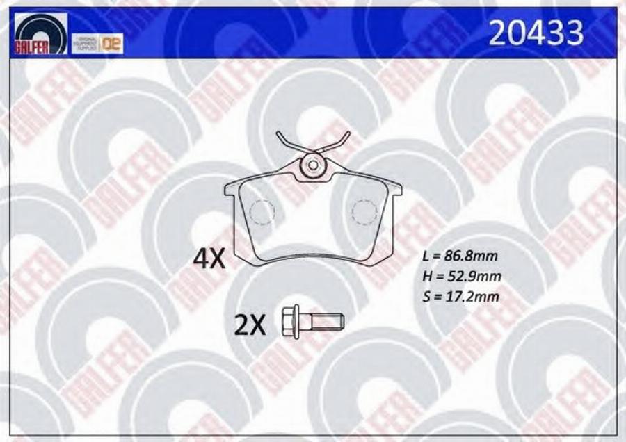 Galfer 20433 - Kit pastiglie freno, Freno a disco autozon.pro