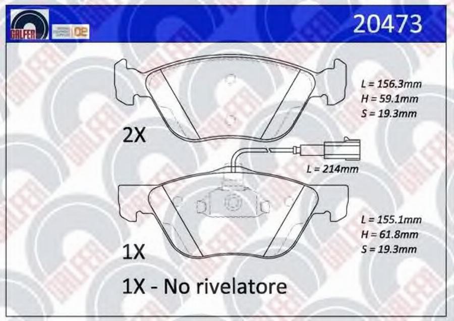 Galfer 20473 - Kit pastiglie freno, Freno a disco autozon.pro