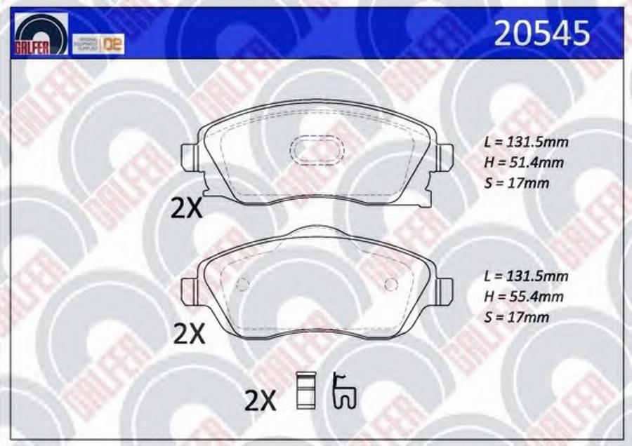 Galfer 20545 - Kit pastiglie freno, Freno a disco autozon.pro