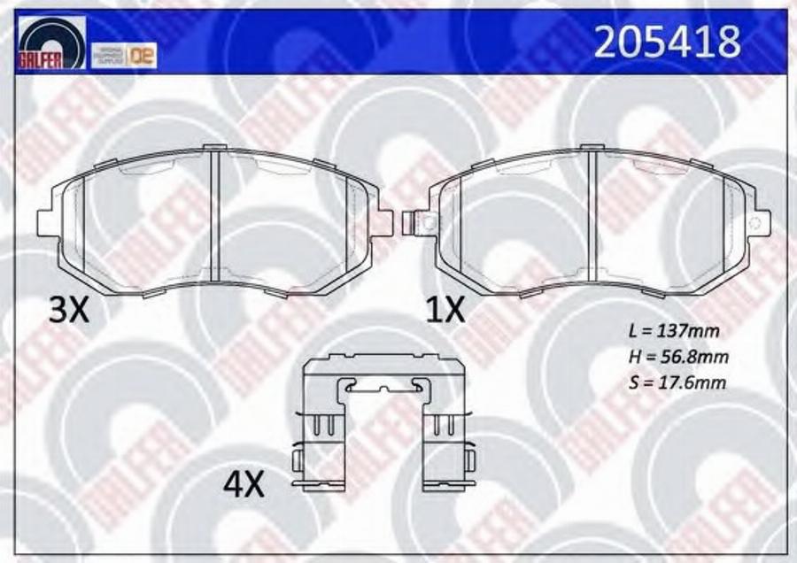 Galfer 205418 - Kit pastiglie freno, Freno a disco autozon.pro