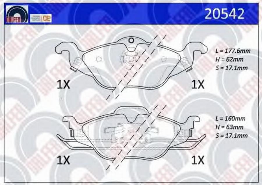 Galfer 20542 - Kit pastiglie freno, Freno a disco autozon.pro