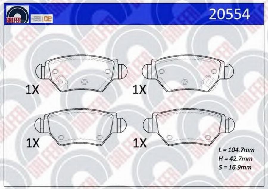 Galfer 20554 - Kit pastiglie freno, Freno a disco autozon.pro