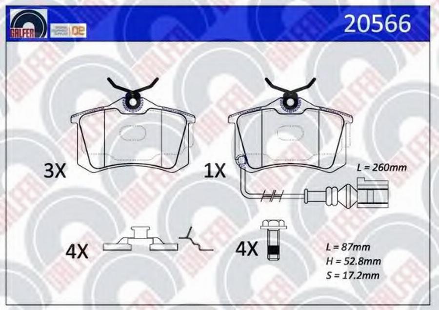 Galfer 20566 - Kit pastiglie freno, Freno a disco autozon.pro