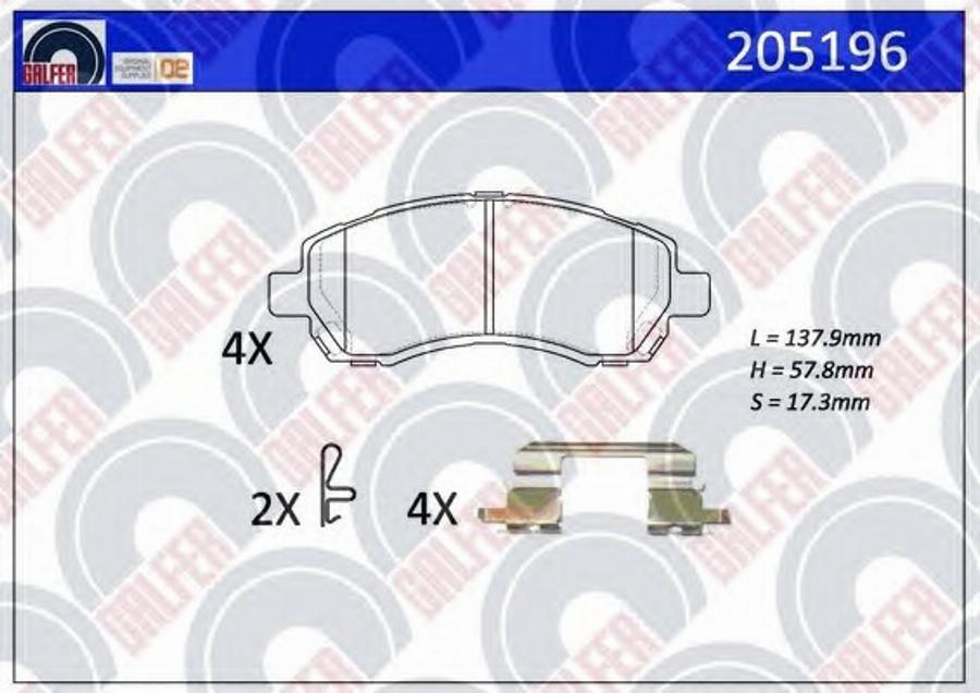 Galfer 205196 - Kit pastiglie freno, Freno a disco autozon.pro