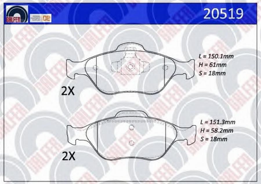 Galfer 20519 - Kit pastiglie freno, Freno a disco autozon.pro