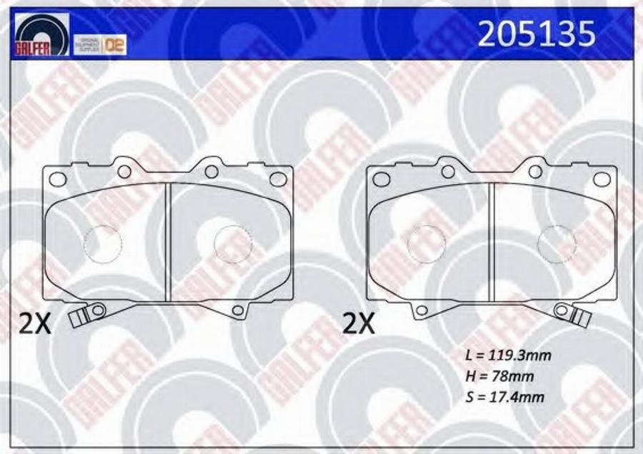 Galfer 205135 - Kit pastiglie freno, Freno a disco autozon.pro