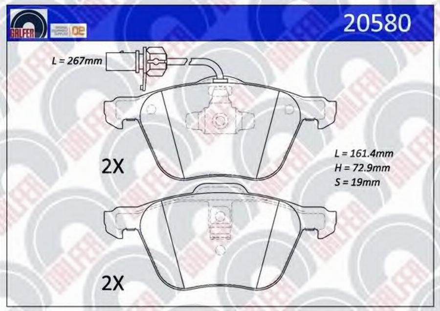 Galfer 20580 - Kit pastiglie freno, Freno a disco autozon.pro