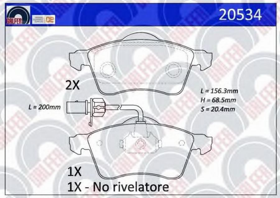 Galfer 20534 - Kit pastiglie freno, Freno a disco autozon.pro