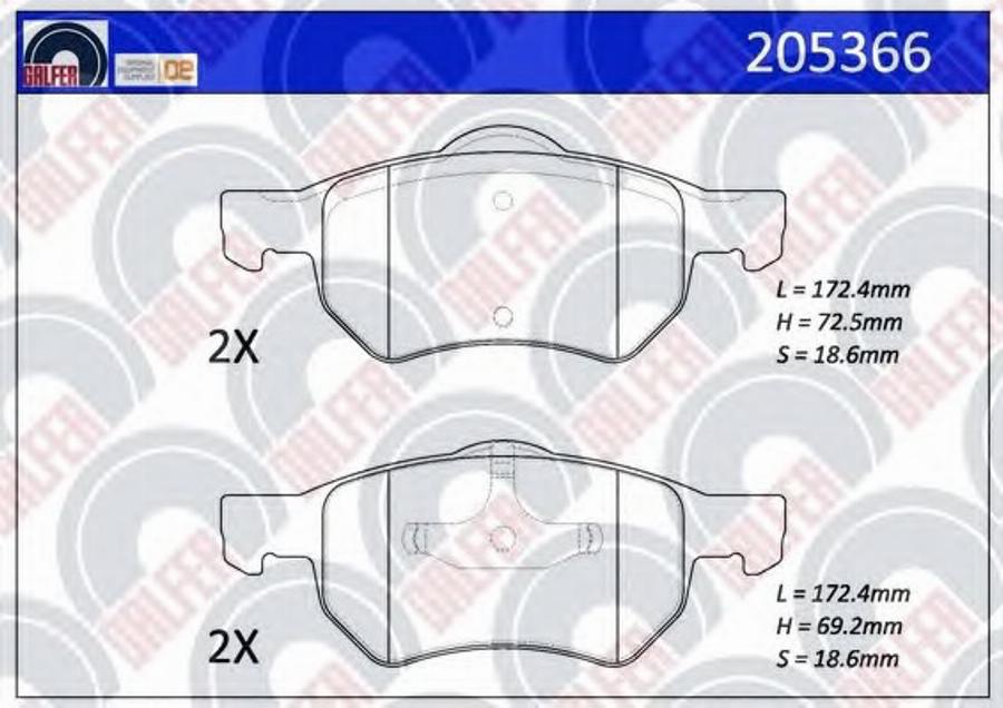 Galfer 205366 - Kit pastiglie freno, Freno a disco autozon.pro