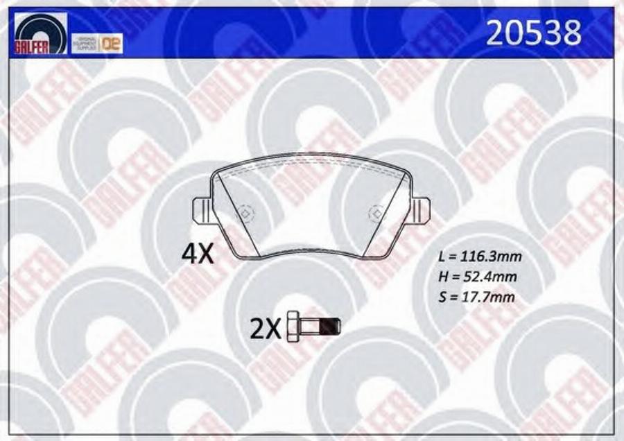 Galfer 20538 - Kit pastiglie freno, Freno a disco autozon.pro