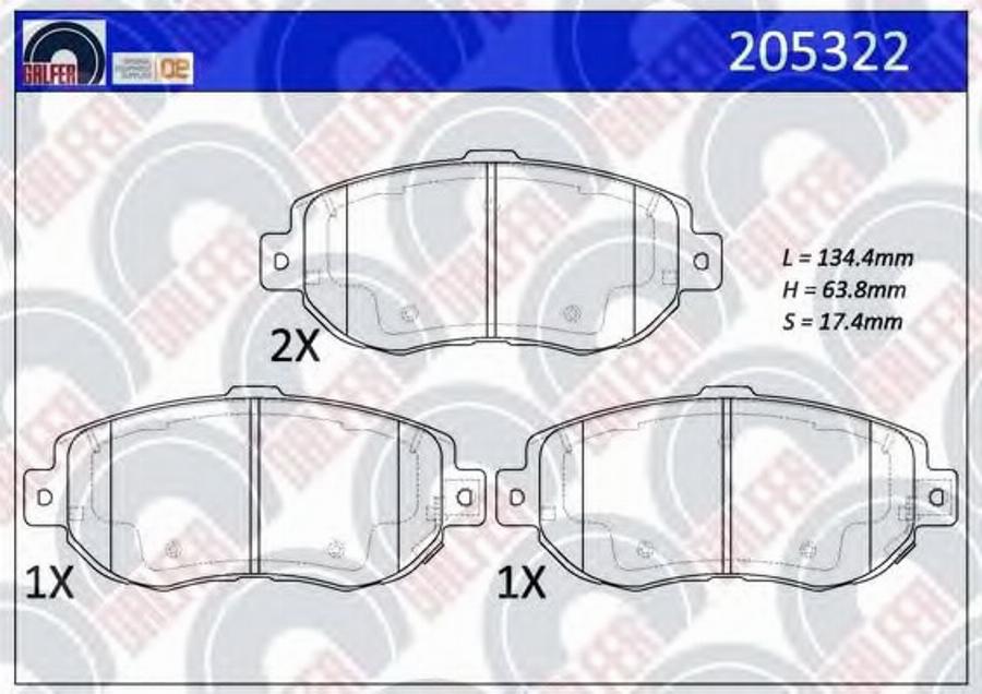 Galfer 205322 - Kit pastiglie freno, Freno a disco autozon.pro