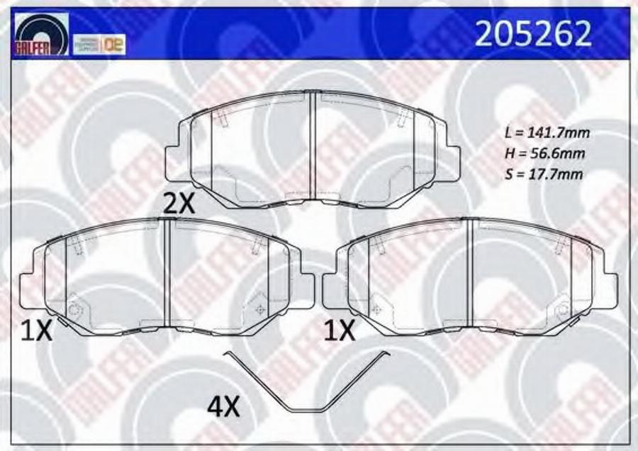 Galfer 205262 - Kit pastiglie freno, Freno a disco autozon.pro