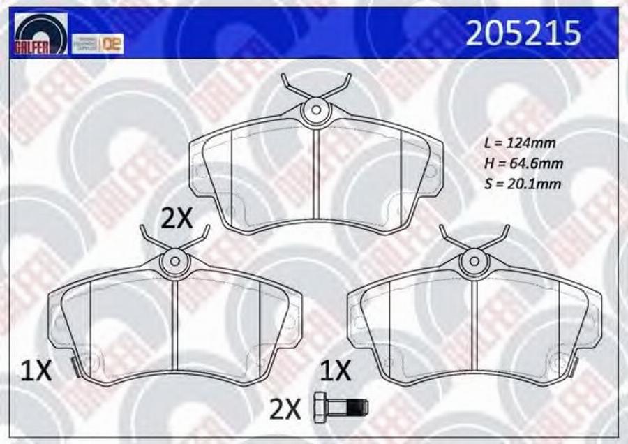 Galfer 205215 - Kit pastiglie freno, Freno a disco autozon.pro