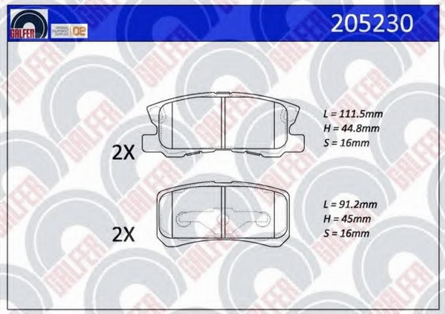 Galfer 205230 - Kit pastiglie freno, Freno a disco autozon.pro