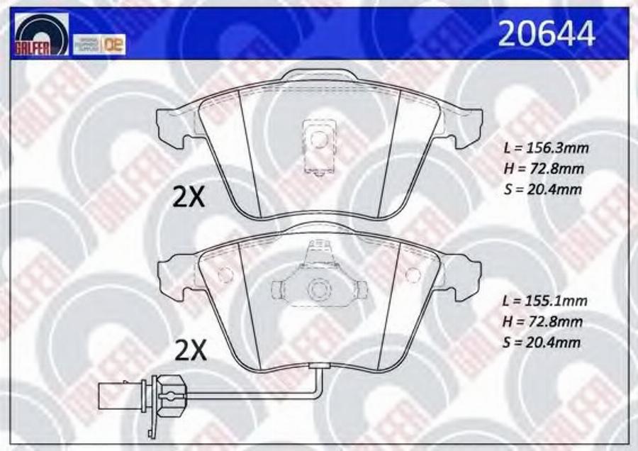 Galfer 20644 - Kit pastiglie freno, Freno a disco autozon.pro