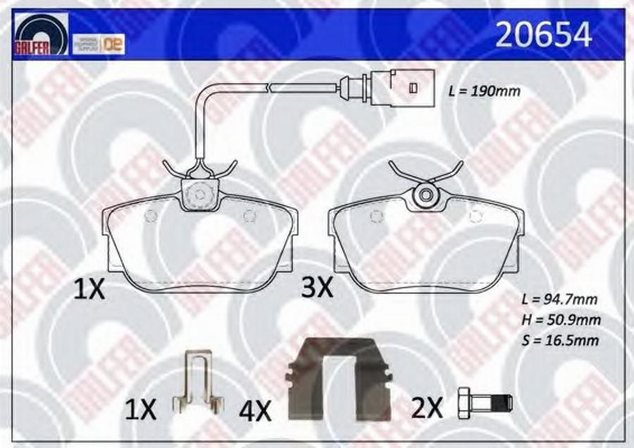 Galfer 20654 - Kit pastiglie freno, Freno a disco autozon.pro