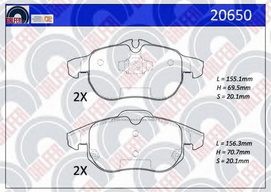 Galfer 20650 - Kit pastiglie freno, Freno a disco autozon.pro