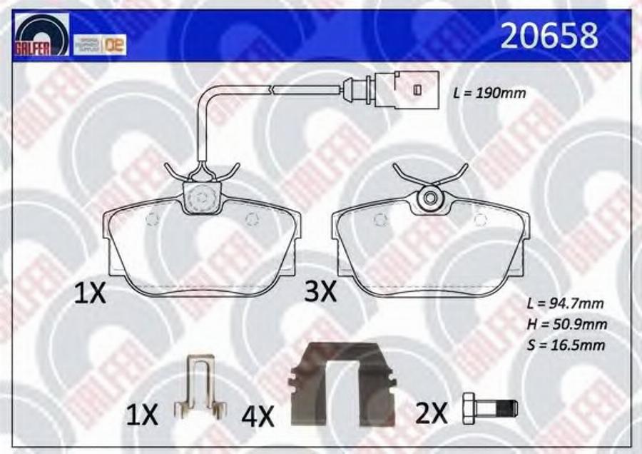 Galfer 20658 - Kit pastiglie freno, Freno a disco autozon.pro