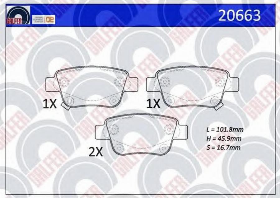 Galfer 20663 - Kit pastiglie freno, Freno a disco autozon.pro