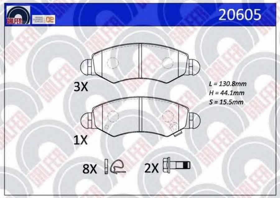 Galfer 20605 - Kit pastiglie freno, Freno a disco autozon.pro