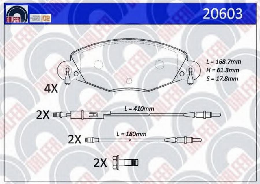 Galfer 20603 - Kit pastiglie freno, Freno a disco autozon.pro