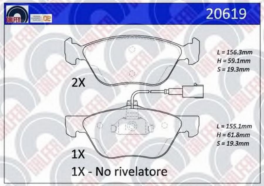 Galfer 20619 - Kit pastiglie freno, Freno a disco autozon.pro