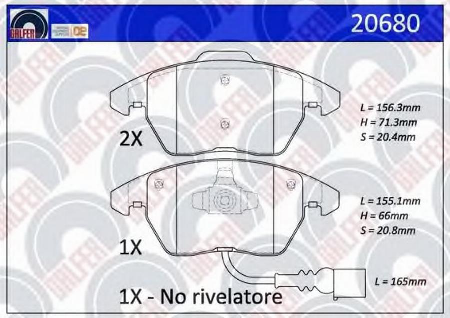 Galfer 20680 - Kit pastiglie freno, Freno a disco autozon.pro