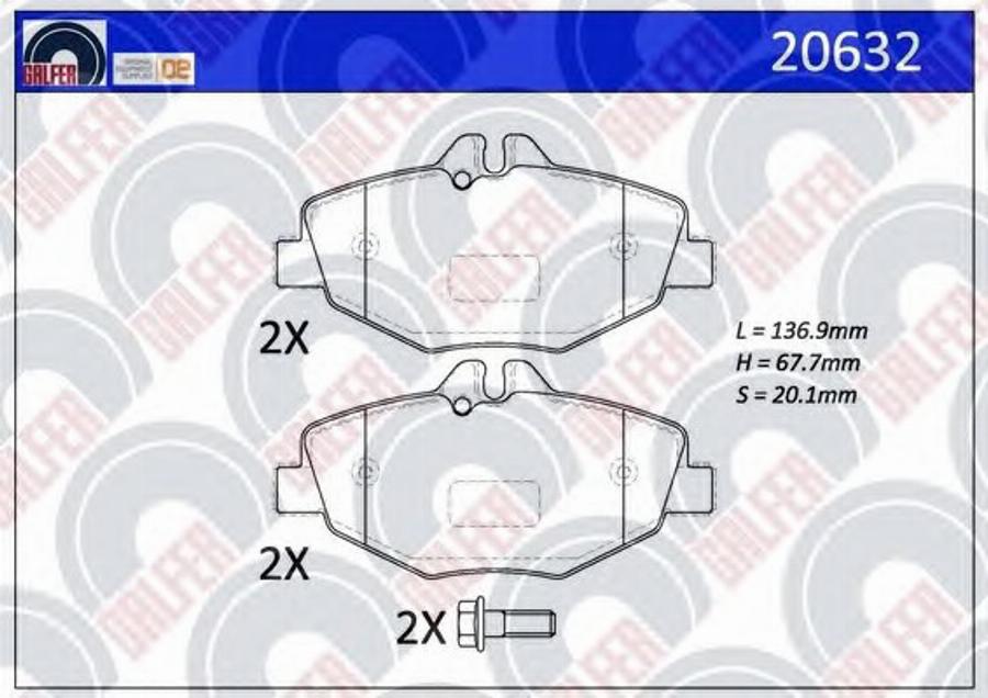 Galfer 20632 - Kit pastiglie freno, Freno a disco autozon.pro