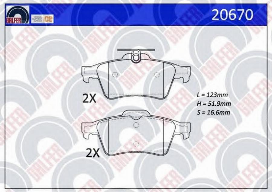 Galfer 20670 - Kit pastiglie freno, Freno a disco autozon.pro