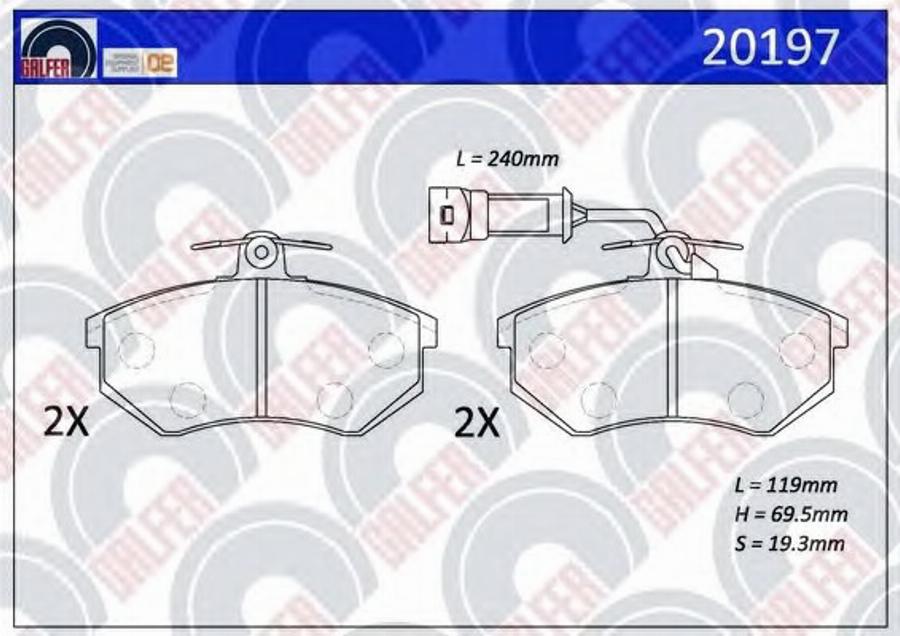 Galfer 20197 - Kit pastiglie freno, Freno a disco autozon.pro