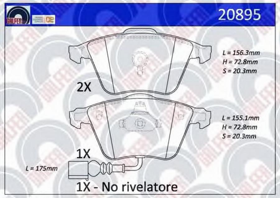 Galfer 20895 - Kit pastiglie freno, Freno a disco autozon.pro