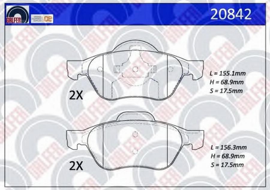 Galfer 20842 - Kit pastiglie freno, Freno a disco autozon.pro