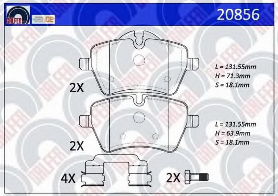 Galfer 20856 - Kit pastiglie freno, Freno a disco autozon.pro