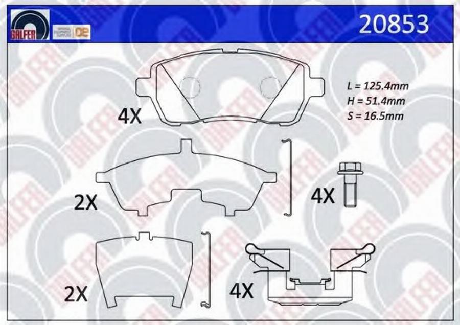 Galfer 20853 - Kit pastiglie freno, Freno a disco autozon.pro