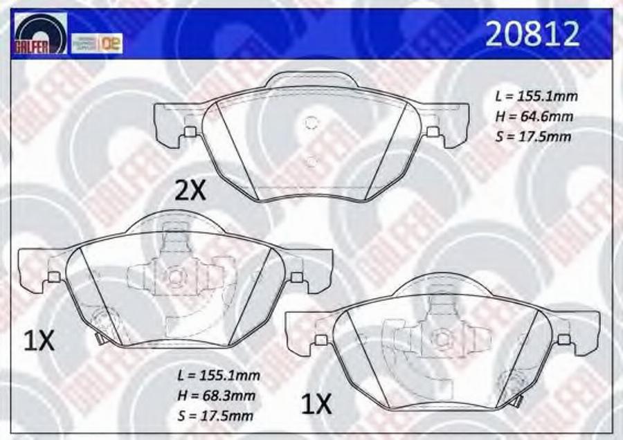 Galfer 20812 - Kit pastiglie freno, Freno a disco autozon.pro