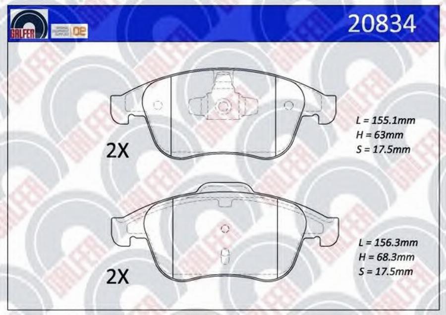 Galfer 20834 - Kit pastiglie freno, Freno a disco autozon.pro