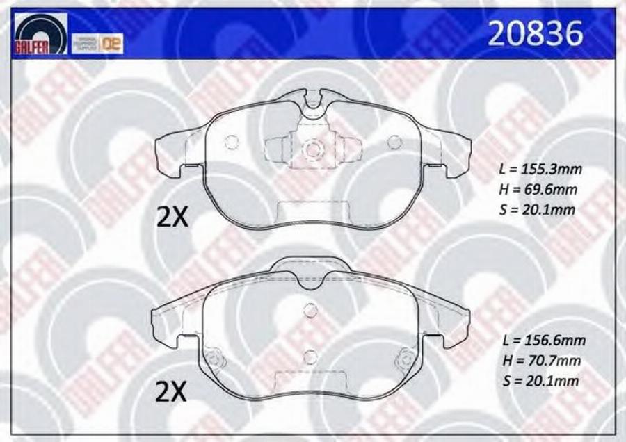 Galfer 20836 - Kit pastiglie freno, Freno a disco autozon.pro