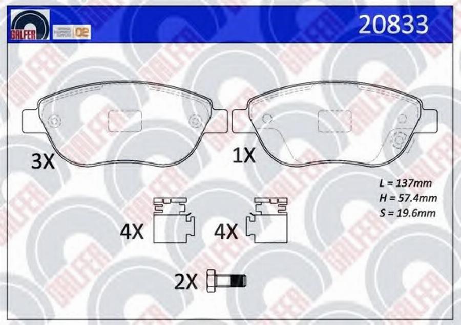 Galfer 20833 - Kit pastiglie freno, Freno a disco autozon.pro