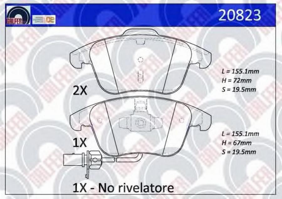 Galfer 20823 - Kit pastiglie freno, Freno a disco autozon.pro