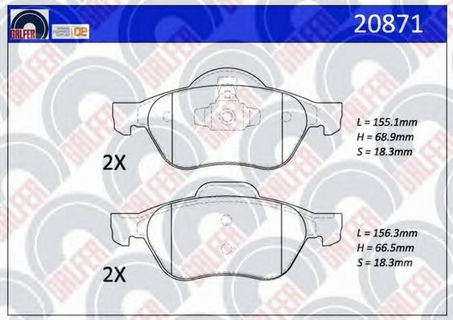 Galfer 20871 - Kit pastiglie freno, Freno a disco autozon.pro