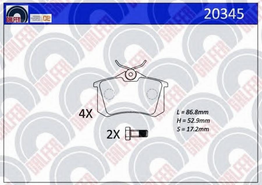 Galfer 20345 - Kit pastiglie freno, Freno a disco autozon.pro