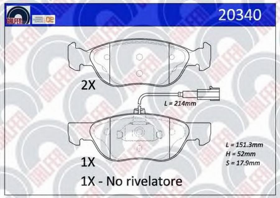 Galfer 20340 - Kit pastiglie freno, Freno a disco autozon.pro