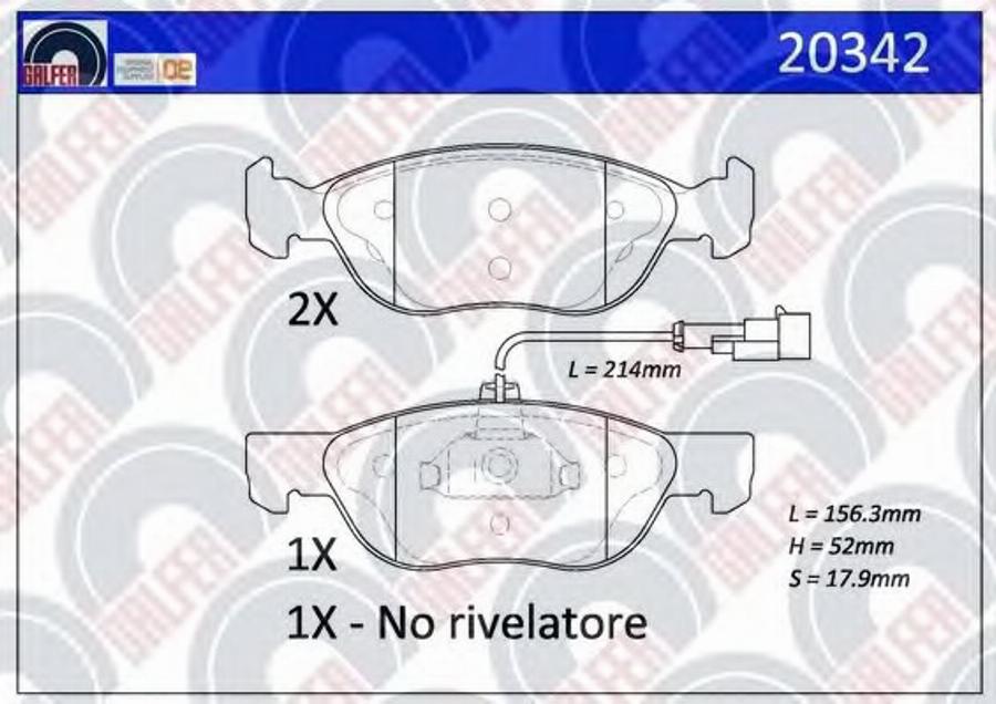 Galfer 20342 - Kit pastiglie freno, Freno a disco autozon.pro