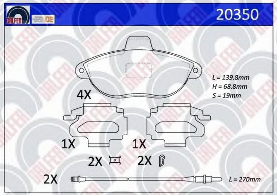 Galfer 20350 - Kit pastiglie freno, Freno a disco autozon.pro