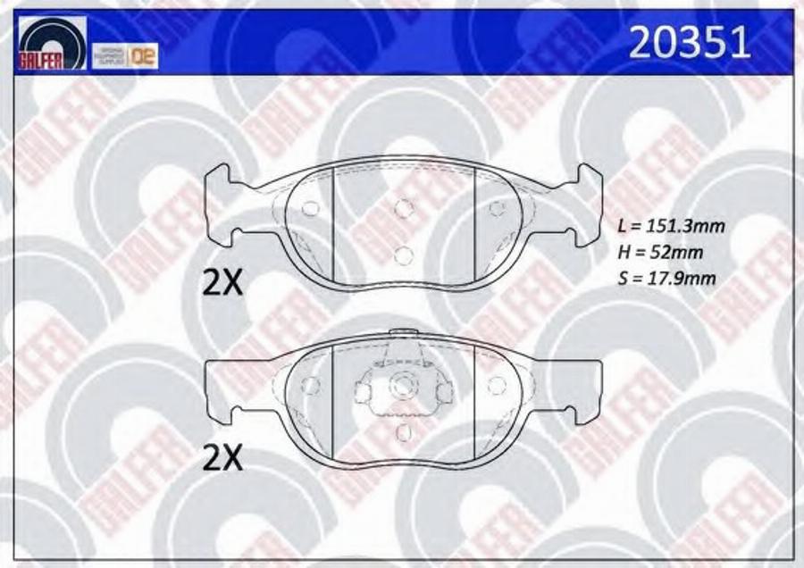 Galfer 20351 - Kit pastiglie freno, Freno a disco autozon.pro