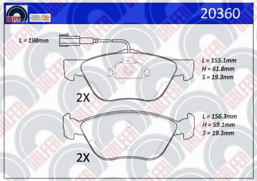 Galfer 20360 - Kit pastiglie freno, Freno a disco autozon.pro